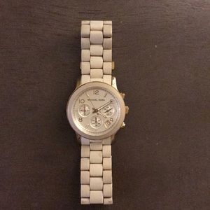 Michael knots cream and gold watch